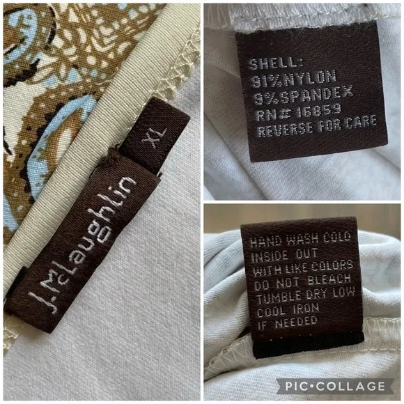 J. McLaughlin Catalina Cloth Block Paisley/Medallion 3/4 Sleeve Top XL - Picture 3 of 10